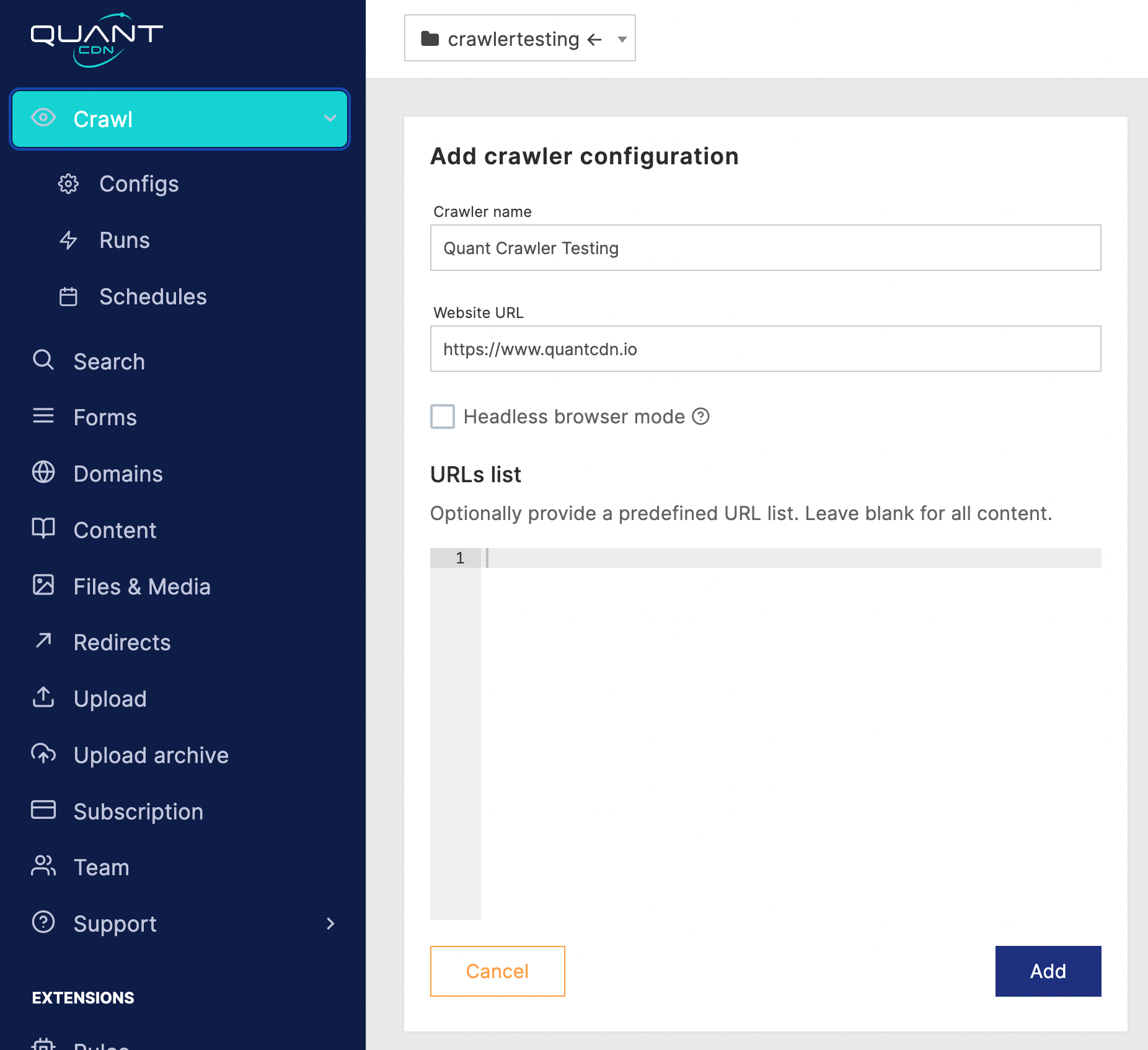 Introducing the self-service Quant web crawler