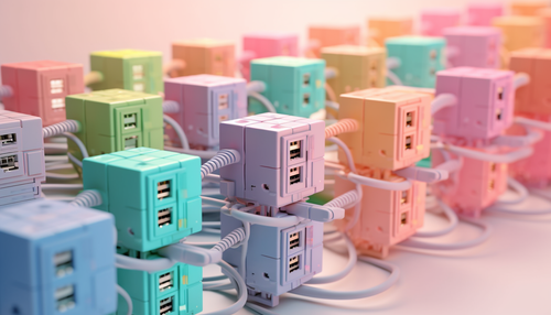 Abstract computer network in pastel colors v14