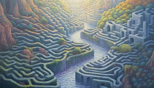 River flowing through a maze v35